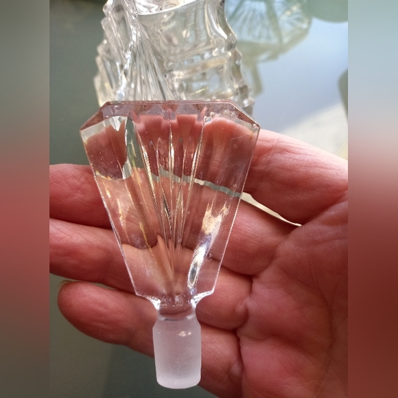 Art Deco Glass Perfume Bottle with Stopper & Jewelry Box - Picture 5 of 7